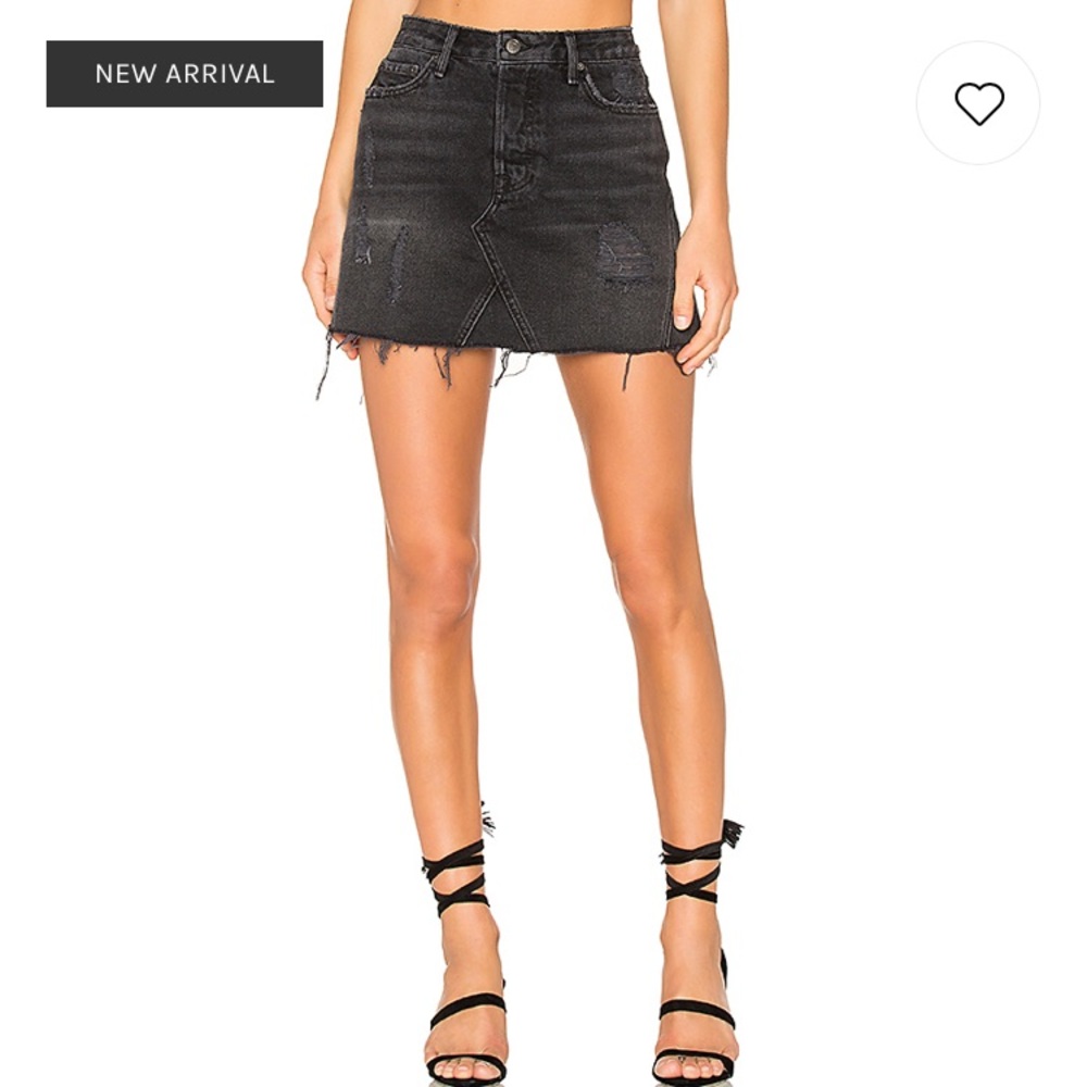 GRLFRND Black Denim Skirt